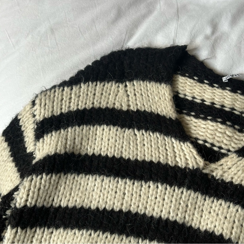 Zara oversized knit stripe wool sweater size small - Picture 12 of 12